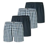 Schiesser - 4er Spar-Pack Web Herren Boxershorts - 100% Baumwolle, Lockere Passform, Eingriff mit Knopf, Elastischer Bund mit Logo