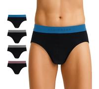 Schiesser 5-er Set Slips Schwarz mit verschiedenfarbigen Webbund