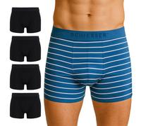 Schiesser 5-er Set Trunks Schwarz & Blau-Weiß gestreift