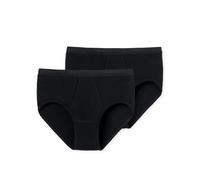 Schiesser Herren Sportslip Original Feinripp 2er-Pack mit Eingriff Schwarz Größe L