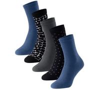 Schiesser 5P Women Blue Bird Socks Marine Gr 39/42 Damen
