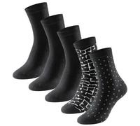 Schiesser 5P Women Blue Bird Socks Schwarz Gr 39/42 Damen