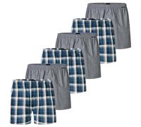Schiesser 6er Pack Web Herren Boxershorts, Soft gewebte Baumwolle, Lässiger Look, Funktionale Knopfleiste, Elastischer Mehrnadelbund, Atmungsaktiv, Mittlere Leibhöhe, Kurze Beinlänge, Mit Eingriff
