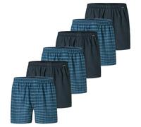 Schiesser 6er Pack Web Herren Boxershorts, Soft gewebte Baumwolle, Lässiger Look, Funktionale Knopfleiste, Elastischer Mehrnadelbund, Atmungsaktiv, Mittlere Leibhöhe, Kurze Beinlänge, Mit Eingriff