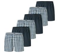 Schiesser 6er Pack Web Herren Boxershorts, Soft gewebte Baumwolle, Lässiger Look, Funktionale Knopfleiste, Elastischer Mehrnadelbund, Atmungsaktiv, Mittlere Leibhöhe, Kurze Beinlänge, Mit Eingriff