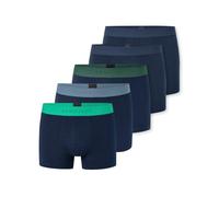 Boxershorts SCHIESSER "Boxershort 5PACK Shorts - 95/5 Multipacks 5er Pack", Herren, Gr. L, bunt (blau, schwarz, grün), Obermaterial: 95% Baumwolle CO. 5% Elasthan EL., Unterhosen (27073053-L) blau, sc