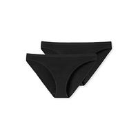 Schiesser Mini Slip 95/5 (95% Baumwolle) Unterwäsche schwarz Damen - 2er Pack, Größe 40
