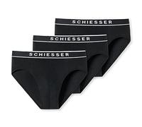 Schiesser Herren 95/5 Organic Cotton Slip Unterwäsche, schwarz, L (3er Pack)