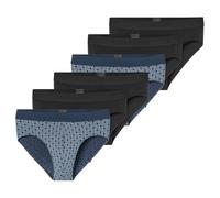 Schiesser - 95/5 Organic Cotton - Rio Slip/Unterhose - 6er Pack (5 Schwarz/blau)