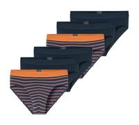 Schiesser - 95/5 Organic Cotton - Rio Slip/Unterhose - 6er Pack (6 Dunkelblau/orange)