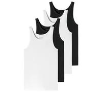Schiesser - 95/5 Organic Cotton - Unterhemd/Tanktop - 4er Pack (4 Schwarz/Weiß)