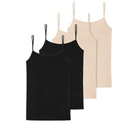 Schiesser - 95/5 Organic - Spaghetti-Top - 4er Pack (40 Schwarz/Sand)