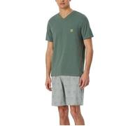 Schiesser 95-5 Short Pyjama V-neck Khaki Baumwolle 48 Herren