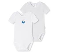 SCHIESSER Baby Body, 2er Pack - Kurzarm, Strampler, Print/Ringel, Doppelpack 92 Weiß