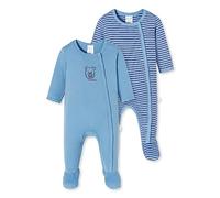 Schiesser Baby-Jungen 2PACK Strampler mit Fuß Bio Baumwolle-Made in Europe Kleinkind-Schlafanzüge, Mehrfarbig, 92