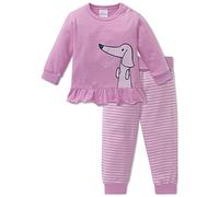 Schiesser Baby - Mädchen Puppy Love Baby Anzug 2-teilig Zweiteiliger Schlafanzug, per Pack Rot (rosa 503), 56 (Herstellergröße: 056)