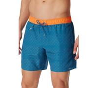 Schiesser Badehose Webware Rauten gemustert petrol/orange Herren, Größe 7