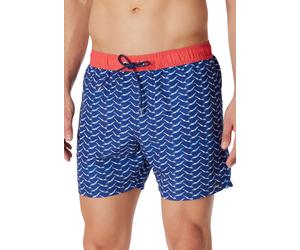 Schiesser Badehose Webware Schwimmer gemustert blau/rot Herren, Größe 4