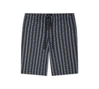 Pyjamahose SCHIESSER "Mix + Relax", Damen, Gr. 54, N-Gr, schwarz (845, eisblau), Single Jersey, Obermaterial: 100% Baumwolle, bequem kniefrei, Hosen Pyjamahose, mit seitlichen Taschen, Single-Jersey Q