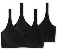 Schiesser BH 2P 95-5 Organic Cotton Bustier With Cups Schwarz Baumwolle B 70 Damen