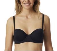 Schiesser Damen Bandeau-BH mit abnehmbaren Trägern und gleitenden Cups Single Jersey - Unique Micro, schwarz_181449, 80A