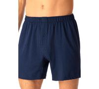 Weiter Boxer SCHIESSER "Cotton Casual", Herren, Gr. 5, blau (803, blau), Single Jersey, Obermaterial: 100% Baumwolle, weit, Unterhosen, mit Eingriff, gepunktet (19725641-5) 803, blau