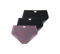 Schiesser Damen 3 Pack Brazilian Slip Unterwäsche mit Spitze - Modern Multipacks