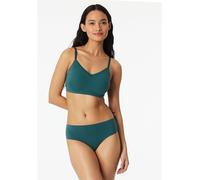Bustier SCHIESSER "Invisible Soft Lace", Damen, Gr. 38, N-Gr, 700, grün, Single Jersey, Obermaterial: 75% Polyamid, 25% Elasthan, BHs Bustier, herausnehmbare Pads, V-Ausschnitt, Spitze vorn, Lasercut-