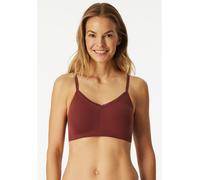 Bustier SCHIESSER "Invisible Soft Lace", Damen, Gr. 40, N-Gr, burgund, Single Jersey, Obermaterial: 75% Polyamid, 25% Elasthan, BHs, herausnehmbare Pads, V-Ausschnitt, Spitze vorn, Lasercut-Abschlüsse