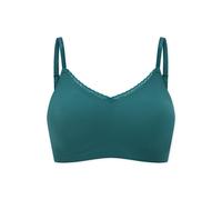 Bustier SCHIESSER "Invisible Soft Lace", Damen, Gr. 44, N-Gr, 700, grün, Single Jersey, Obermaterial: 75% Polyamid, 25% Elasthan, BHs Bustier, herausnehmbare Pads, V-Ausschnitt, Spitze vorn, Lasercut-