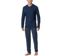Schiesser Casual Essentials Long Sleeve Pyjamas Marine Baumwolle Small Herren