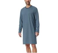 Schiesser Comfort Essential Longsleeve Sleepshirt Blau Muster Baumwolle 56 Herren