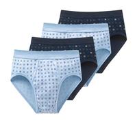 Schiesser - Cotton Essentials Feinripp - Sportslip/Unterhose - 4er Pack (8 Dunkelblau/Hellblau)