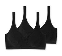 Schiesser Damen 2 Pack Mit Cups Bio Baumwolle - 95/5 Organic Bustier, Schwarz_174927, 75B EU