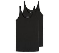 Schiesser Top 2er-Pack Bio-Baumwolle 95/5 – Damen Schwarz Gr. 34