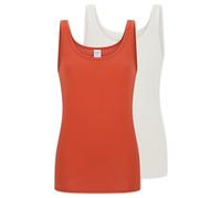 Schiesser Trägertops Modal Essentials 2er-Pack terracotta/creme Damen Größe 40