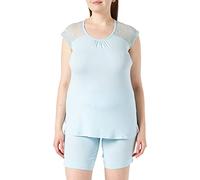 Schiesser Damen Anzug Kurz, Bermuda Zweiteiliger Schlafanzug, Blau (Aqua 833), 46