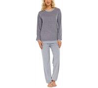 Schiesser Damen Anzug lang, 1/1 Arm Zweiteiliger Schlafanzug, Blau (hellblau-Mel. 825), 36 (Herstellergröße: 036)