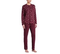 Schiesser Damen Anzug Lang 161098 Zweiteiliger Schlafanzug, Aubergine, 46