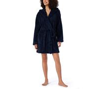 Schiesser Damen Bademantel kuschelig und warm mit Kapuze - Teddy Fleece
