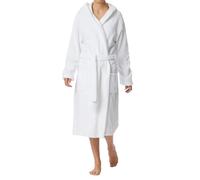 Schiesser Essentials Bathrobe With Hood Weiß Baumwolle Medium Damen