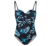 Badeanzug mit Schale Jersey recycelt Palmen multicolor - Aqua 40C