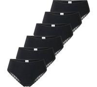 SCHIESSER Damen Brazilian-Slips, 6er Pack - 6Pack Brazilian, Stretch Cotton, uni 2XL Schwarz