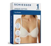 Schiesser Damen Bügel-BH Unique Cotton mit Schale und Spitze Off-white 75D