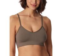 Schiesser Damen Bustier ohne Pads-Seamless Matt Sport-BH, Undurchsichtige, Taupe, normal
