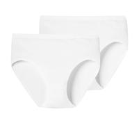 SCHIESSER Damen Hüftslip 2er Pack - Original Feinripp, Classic, Midi Slip, Weiß 4XL