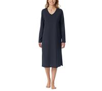 Schiesser Damen Langarm weiche Baumwolle 110 cm-Comfort Essentials Nachthemd, Nachtblau_181985, 36