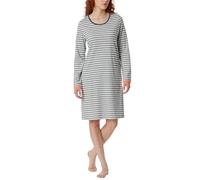 Schiesser Damen Langarm weiche Baumwolle Bigshirt mit Taschen-Nightwear Nachthemd, Jeansblau_181963, 36