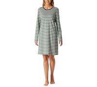 Nachthemd SCHIESSER "Casual Essentials", Damen, Gr. 38, N-Gr, mineral, Single Jersey, Obermaterial: 100% Baumwolle, casual, bequem ca. Mitte Knie, Rundhals, Langarm, Kleider, mit langen Ärmeln, seitli