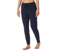 Schiesser Damen Schlafhose Mix + Relax lang mit Bündchen Baumwolle Dunkelblau Größe 40